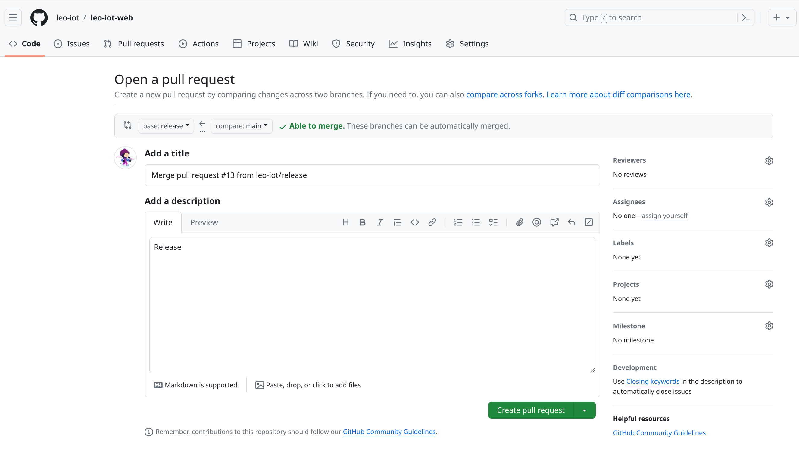 gh pull request1